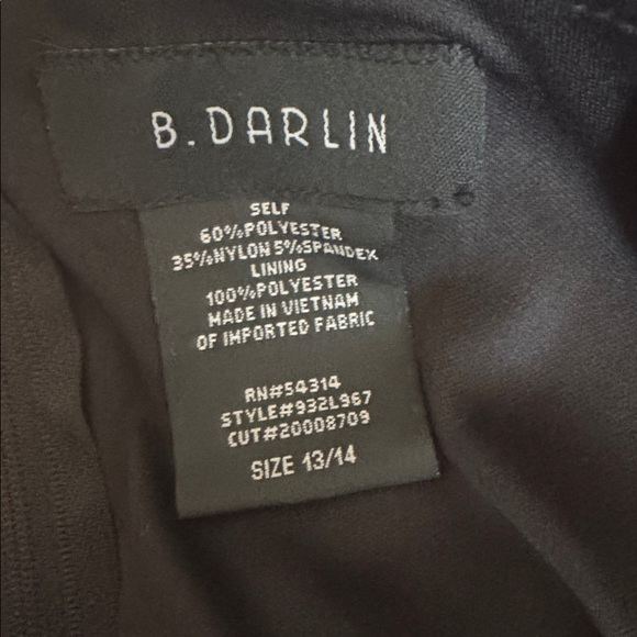 B DARLIN Black Dress High-Low Asymmetrical Cocktail Party Sz 13 14 Gown 9 10 L M - Picture 6 of 7